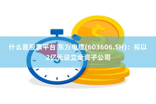 什么是股票平台 东方电缆(603606.SH)：拟以2亿元设立全资子公司